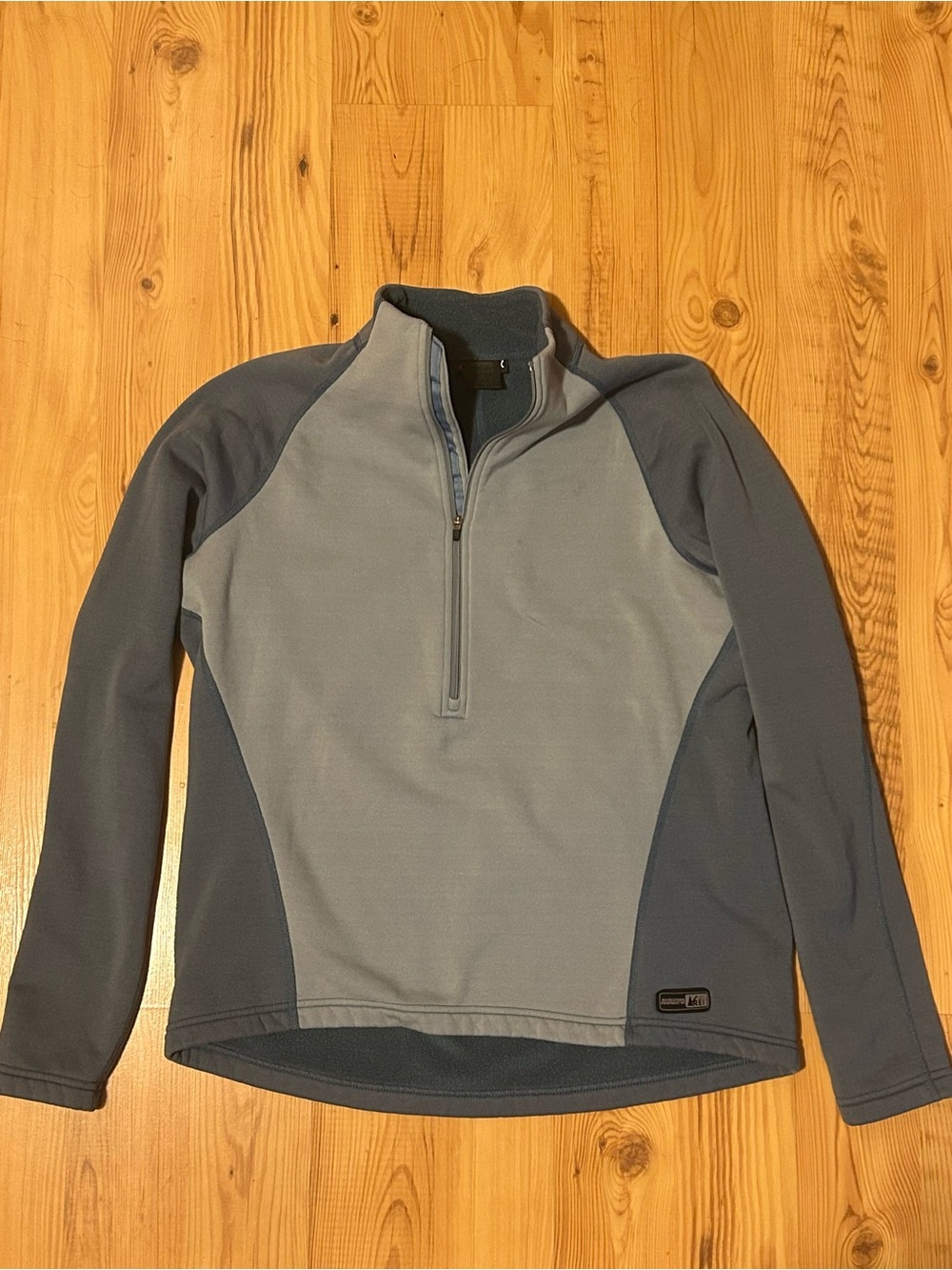REI Men's Two-Tone Gray Half-Zip Performance Fleece